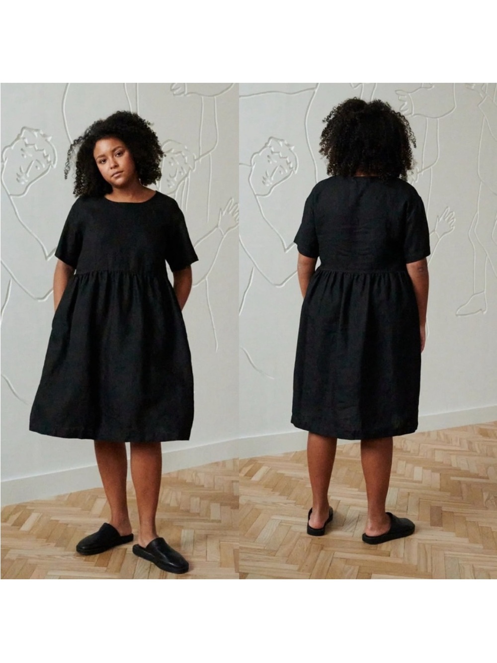 Linenfox black xl dress